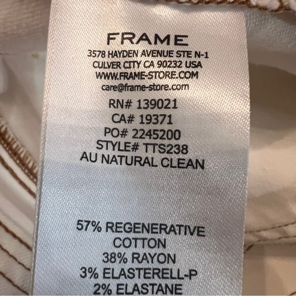 FRAME denim the Utility Trouser Wide Leg Jeans Au Natural Clean Contrast Stitch - Picture 12 of 12